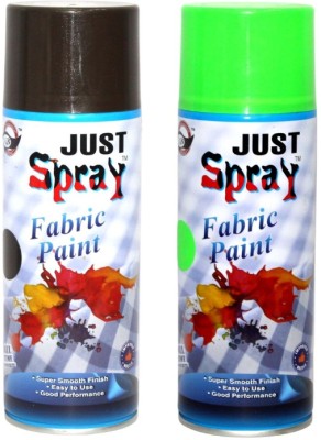 Just Spray (Thailand) Neon Green & Shimmer Copper Fabric paint Art & craft all kind cloth Multicolor Spray Paint 400 ml(Pack of 2)