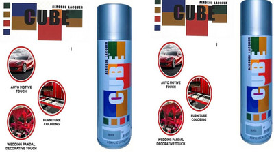 CUBE Silver Spray Paint 800 ml(Pack of 2)