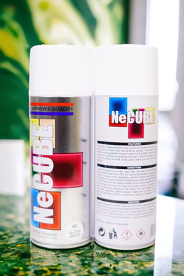 NEWCUBE DIY, QUICK DRYING, PREMIUM GLOSS FINISH White Spray Paint 450 ml(Pack of 1)