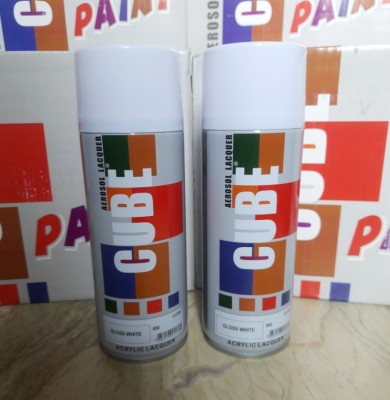 CUBE White Car and Bike Spray Paint White Spray Paint 400 ml(Pack of 2)