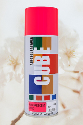 Golden Fox CUBE Fluorescent Pink Acrylic Lacquer Spray Paint fluorescent pink Spray Paint 400 ml(Pack of 1)