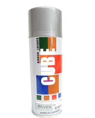 CUBE Cube Aerosol Spray Paint for Multipurpose Silver Spray Paint 400 ml(Pack of 1)