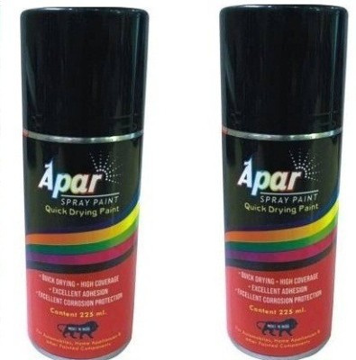 apar HR Spray Paint (MATT BLACK+SILVER-225ml),(Pack of 2), For silencer, boiler, etc Black Spray Paint 450 ml(Pack of 2)