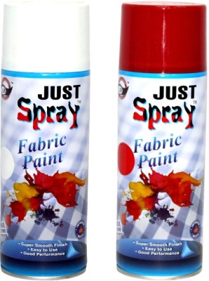 Just Spray (Thailand) Red & White Fabric spray paint for Art & craft all kind fabric White Spray Paint 400 ml(Pack of 2)