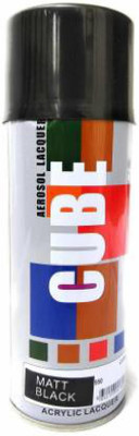CUBE Premium Black Spray Paint 600 ml(Pack of 1)