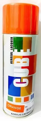 CUBE Orange Spray Paint 400 ml(Pack of 1)