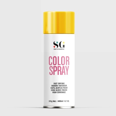SGPaints DIY, Quick Drying with Gloss finish for Metal, Wood and Walls - Golden Yellow Glossy Spray Paint 400 ml(Pack of 1)