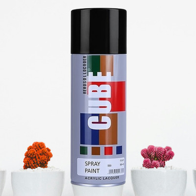 MODAROCK Cube Gloss Black Spray Paint Gloss Black Spray Paint 400 ml(Pack of 1)