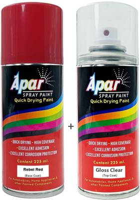 apar Spray Paint Rebel Red (RC Colour Name)+GC for Honda Activa-225 ml (Pack of 2), RED Spray Paint 450 ml