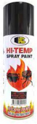 Bosny heat resistant matt/ flat black temperature ( shade code- 1200) matt black Spray Paint 400 ml(Pack of 1)