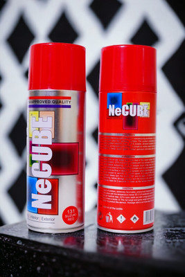 NEWCUBE DIY, QUICK DRYING, PREMIUM GLOSS FINISH Red Spray Paint 450 ml(Pack of 1)
