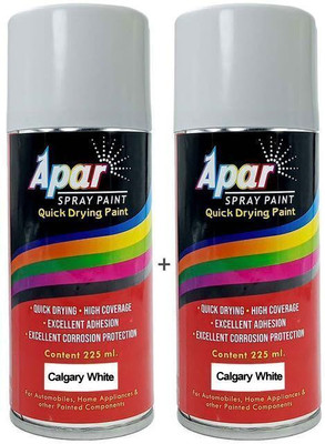 apar Spray Paint Calgary White (RC Colour) Compatible for Tat. car-225ml(Pack of 2) White Spray Paint 450 ml(Pack of 2)