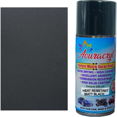 AOURACRYL HT High Heat Resistant Spray Paint MATT BLACK (upto 600°C) +P600 For boiler Heat Resistant MATT BLACK Spray Paint 225 ml(Pack of 1)