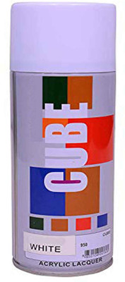 CUBE Cube Aerosol Spray Paint for Multipurpose White Spray Paint 400 ml(Pack of 1)