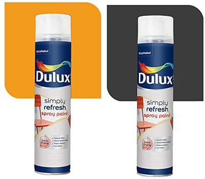 Duiux Simply Refresh DIY Spray Paint Combo Multipurpose Quick Dry for Wood & Wall Yellow Spray Paint 400 ml(Pack of 2)