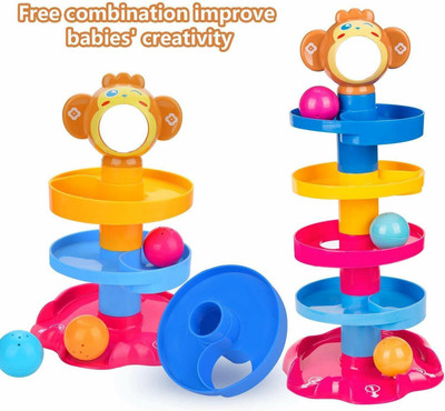 CountryLink 5 Layer Ball Drop & Roll Swirling Tower for Baby & Toddlers, Educational Toy(Multicolor)