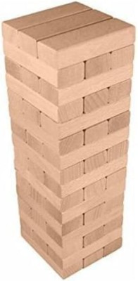 arovemic PREMIUM HOT SELLING TRENDING 54PCS JENGAA WOODEN BLOCK STACKING GAME(Brown)