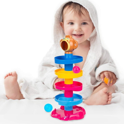M-Alive Roll Ball Toy for Kids with 5 Layer Ball Drop and Roll Swirling Tower for Baby(Multicolor)