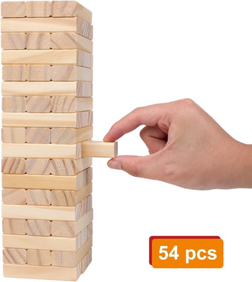arovemic GameFunToy Jenga Block wooden building block/brick, Tower building game for kids(Brown)