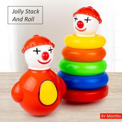 zokato jolly stack and roll colourfull ring toy for kids(Multicolor)