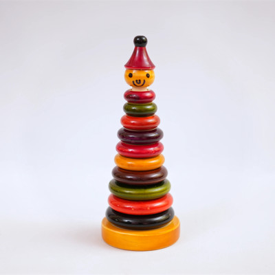 BAALVE Channapatna Handmade Wooden Stacking Toy – Montessori, Eco-Friendly for 1+Yr(Multicolor)