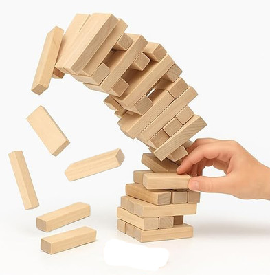 arovemic Fun Jenga Game with 39 Blocks | Best for Groups(Brown)