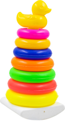 WISHKEY Duck Stacking and Sorting 7 Rings Tower with Base, Early Educational Toy for Kid(Multicolor)