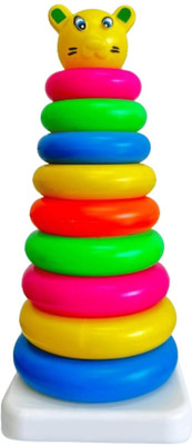 KomalSG Stacking Colouring Eddy 7 Rings (Big), Brilliant Basics Rock-a-Stack,(Multicolor)