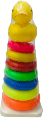 gavya collection Stacking toys Rings for kids Little's Plastic Junior 7 rings with duck smile(Multicolor)