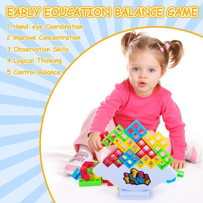 venimall Tetra Tower Game 16 Pcs Stack Tower, Swing Stack High Child Balance(Multicolor)