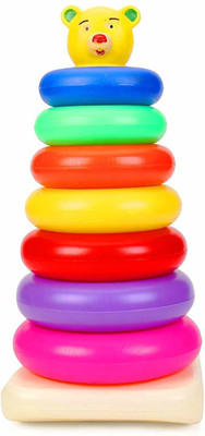U Decide Plastic Teddy Stacking Ring Jumbo Stack up Educational Toy Multicolour Rings Tower Construction Toys Set(Multicolor)