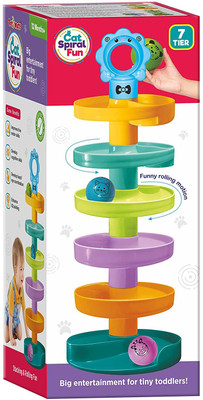 venimall Cat Spiral Fun - A Roll Ball Toy with 7 Layer Ball Drop Tower Run(Multicolor)