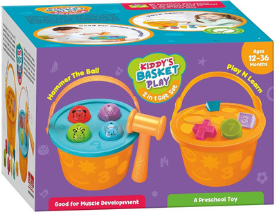 zokato Kiddy’s Basket Play - Combo of Hammering Fun & Shape Sorting Basket(Multicolor)