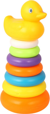 GigglyGiraffes Duck Stacking And Sorting 7 Ring Tower With Base, Early Education Toys For Kids(Multicolor)