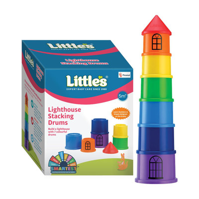 Little's Lighthouse Stacking Drums Activity Baby Toy Infant Preschool Toys Develop Skills(Multicolor)