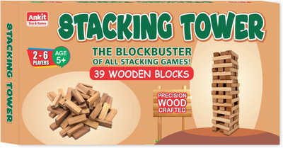 Ankit Toys & Games Stacking Tower Toy Party Game Wooden Tumbling Tower | Building Balancing Game(Beige)