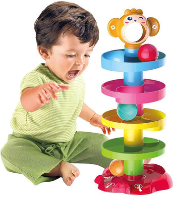 Takhatmal Rolling and Swirling Ramp Toy for Baby and Toddlers_5 Layer Ball Drop Tower