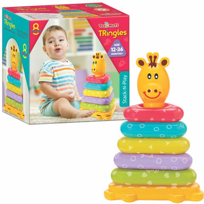 Toymate Giraffe Stacking Triangle Shape Ring Toy For Kids & Toddlers Age 12-36 Months +(Multicolor)