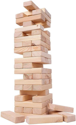 arovemic No-1 HOT SELLING TRENDING 54PCS JENGAA WOODEN BLOCK STACKING GAME(Brown)