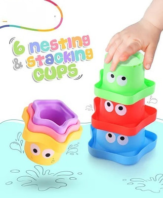 zokato 6-in-1 Multicoloured Star Shaped Monster Stacking Cups(Multicolor)