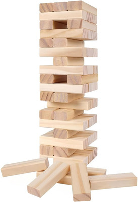 arovemic GameFunToy HOT SELLING TRENDING 54PCS JENGAA WOODEN BLOCK STACKING GAME(Brown)
