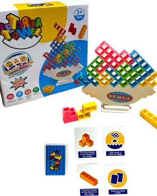 ImagiCraft Stacking & Balancing Blocks Tower Game for Kids & Adults with 22 Game Cards(Multicolor)