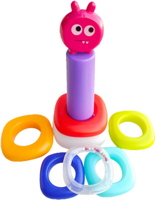 Toy DEKHO Educational Learning Stacking 7 Rings with Rattle Toys For Kids Boys Girls 3+(Multicolor)