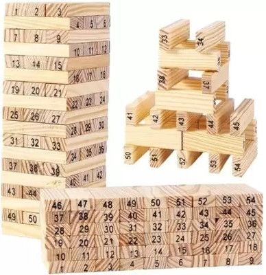 SIYA Jenga Blocks Tumbling Tower Game for Kids & Adults - Wooden Game Board Games(Beige)
