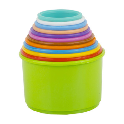 Toy Fun Build Up Beakers Stacking and Nesting Toy for Kids, Multicolour - 12 Pieces(Multicolor)