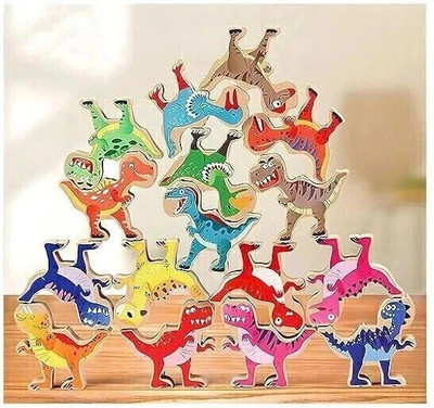 Mopaniraj Dinosaur Stacking Toys Blocks for Kids Boys Fun Toys for 3-7 Year(Multicolor)
