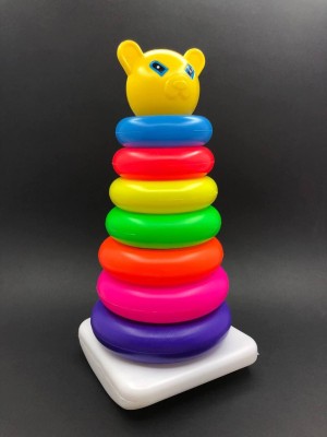 jmv 7 ring toys teddy rings New Born Rock-a-stack Toddler Stack-7 color(Multicolor)