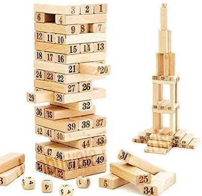 VSINDIA Tumbling Tower Game for Kids and Adults(Beige)