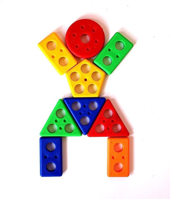 Toyful Geometric Shapes Sorting Toy | Intellectual Geometric Shape Matching Five Column Blocks Educational & Learning Toy(Multicolor)