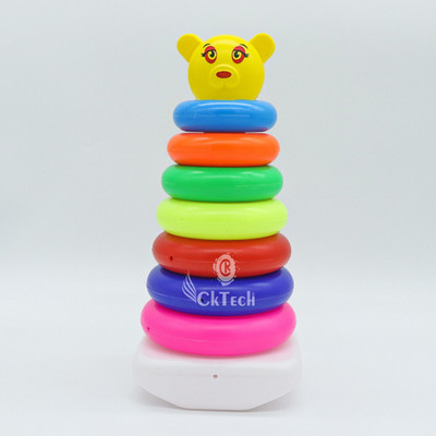 cktech Junior Smiley Stacking Colouring Teddy Rings for Kids Multi Color, Stacking Toy- malticolor(Multicolor)
